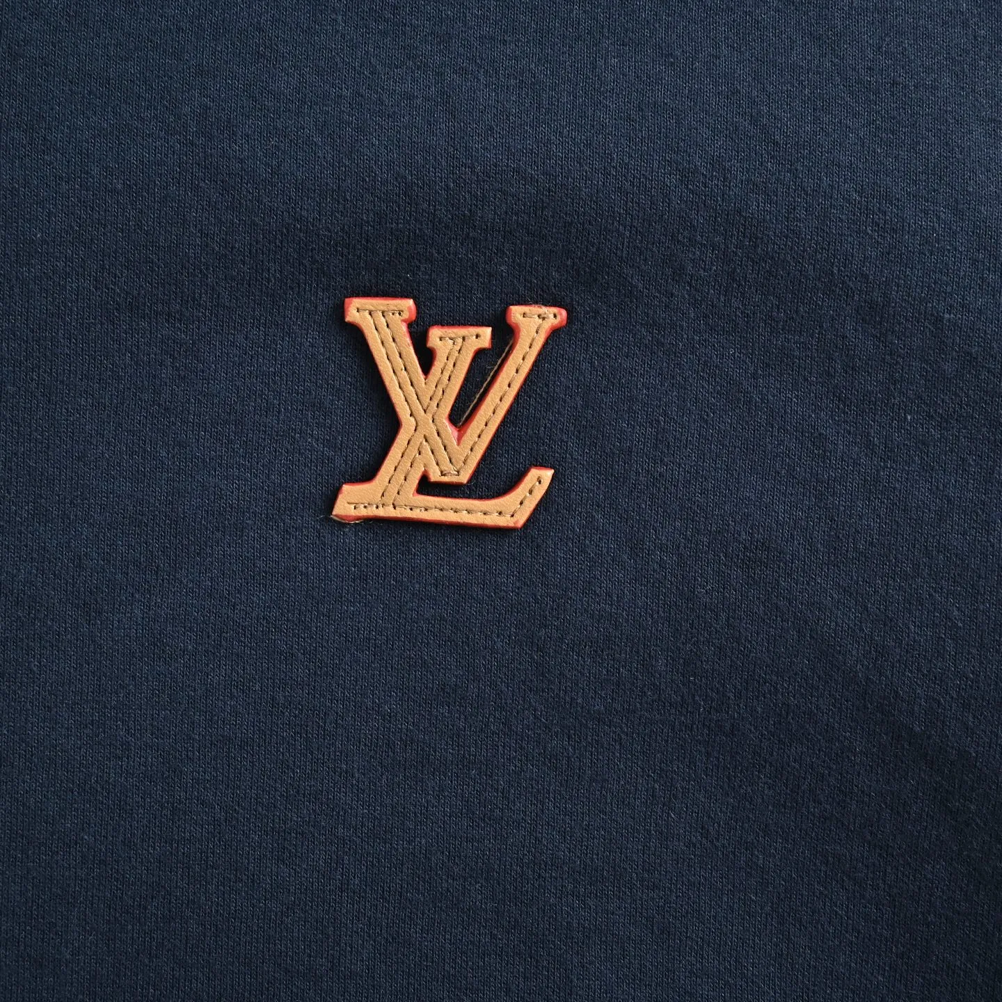 Louis Vuitton/Louis Vuitton leather logo zipper hooded sweatshirt